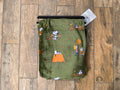Snoopy Fall Raking Leaves Plush Throw Blanket, Olive Green Autumn Fleece Throw, Charlie Brown Harvest Couch Bed Blanket Gift