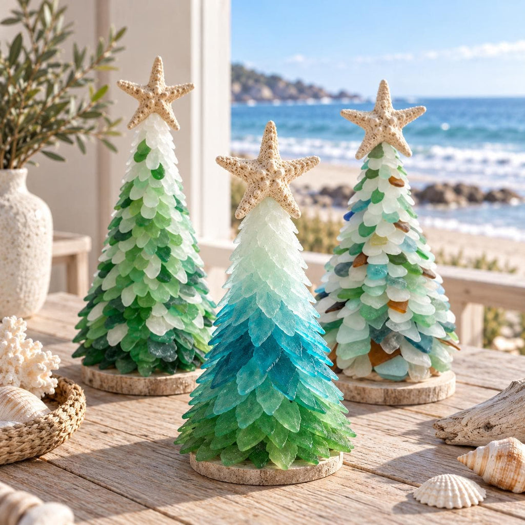 DIY Sea Glass Christmas Tree Kit,Coastal Christmas Craft, Handmade Christmas Gift, Coastal Christmas Gift Set