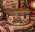 Vintage Christmas Candy Tin | Starry Eyed Santa Tin | Old Fashioned Christmas Candy | Retro Santa Decor | Rustic Holiday Tin