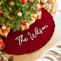 Personalized Family Name Christmas Tree Skirts, Handmade Tree Skirt, Christmas Keepsake Gift, Christmas Home Decoration