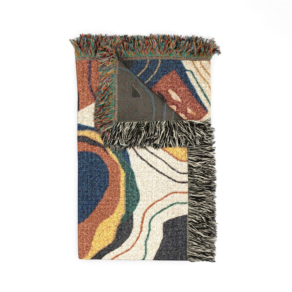 Abstract Geode Pattern Woven Blanket | Earth Tone Topographic Throw
