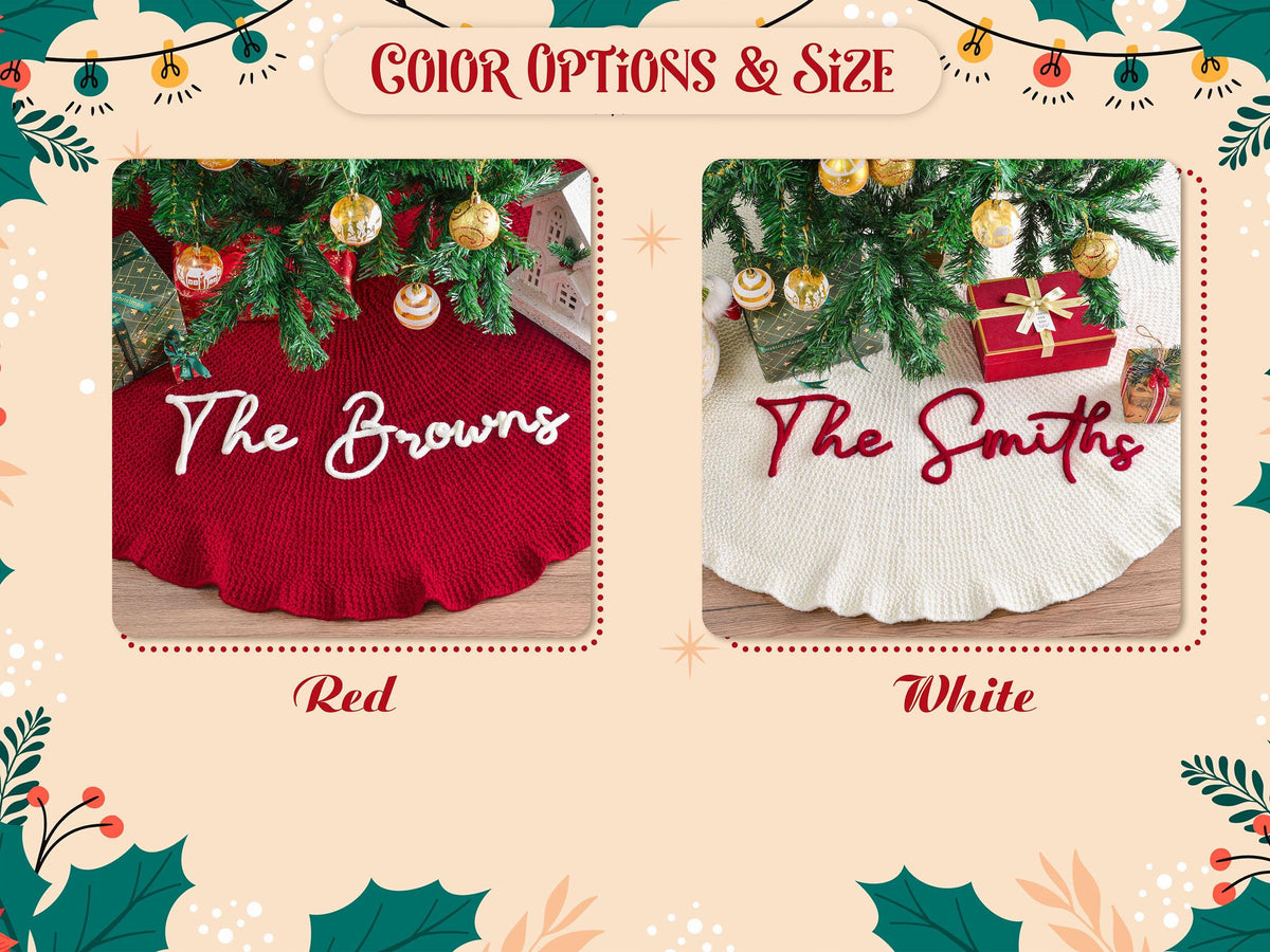 Personalized Christmas Tree Skirt, Family Christmas Tree Skirts, Custom House Warming Gift, Christmas Home Decor, Christmas Decorations