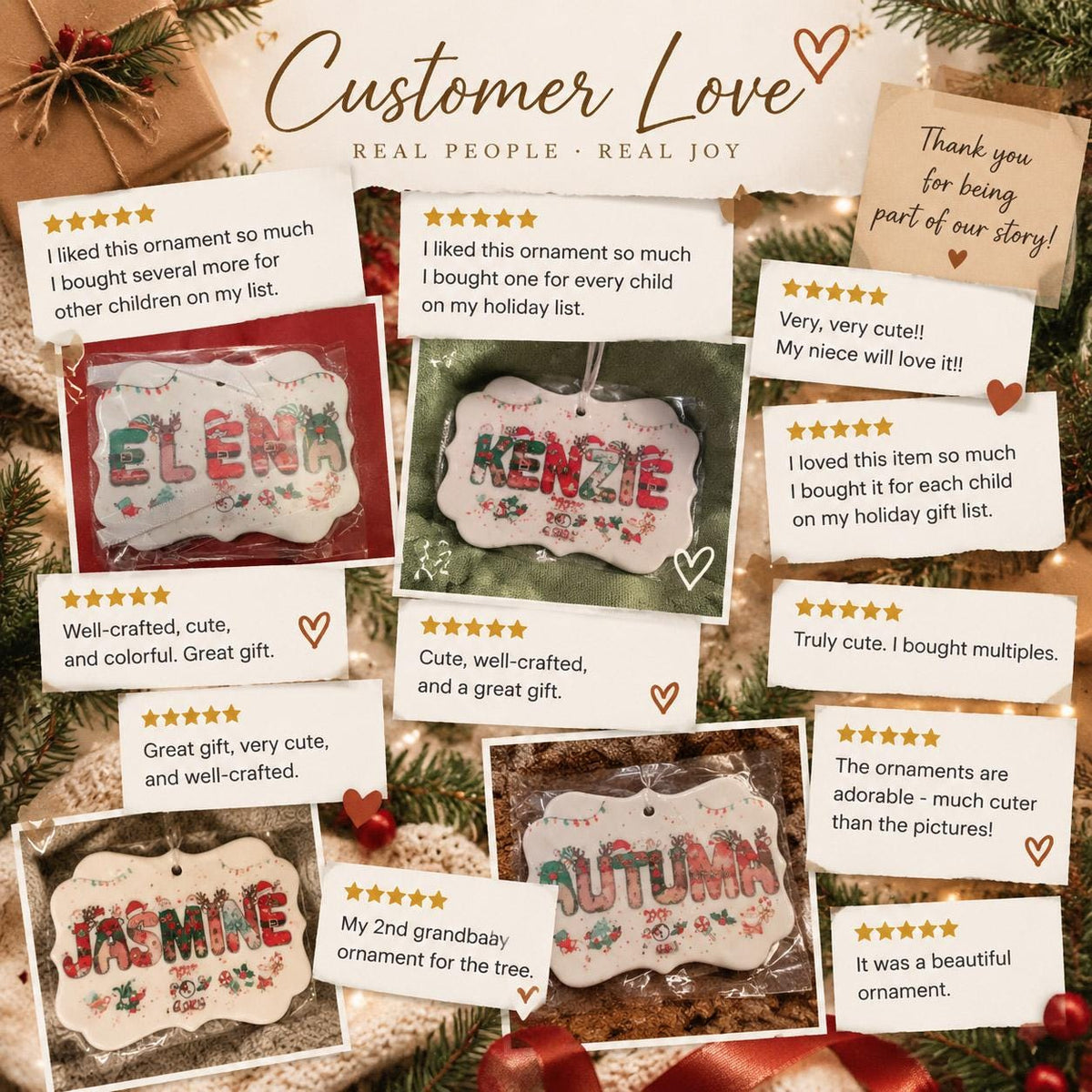 Personalized Kids Christmas Ornaments, 2026 Christmas Ceramic Ornament with Name, Holiday Keepsake, Xmas Gifts for Boys Girls