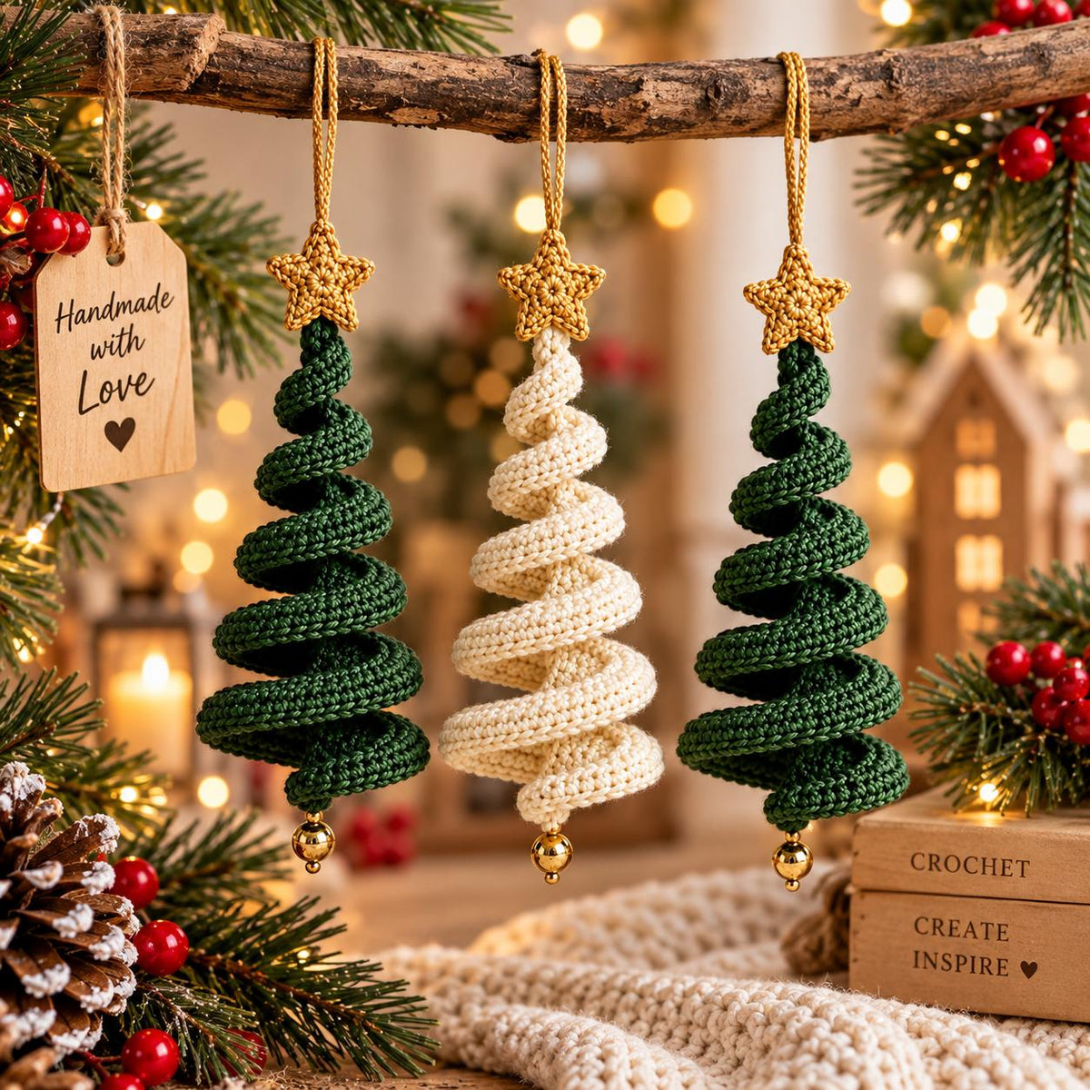 Spiral Crochet Christmas Tree Ornament Pattern (Digital Download)