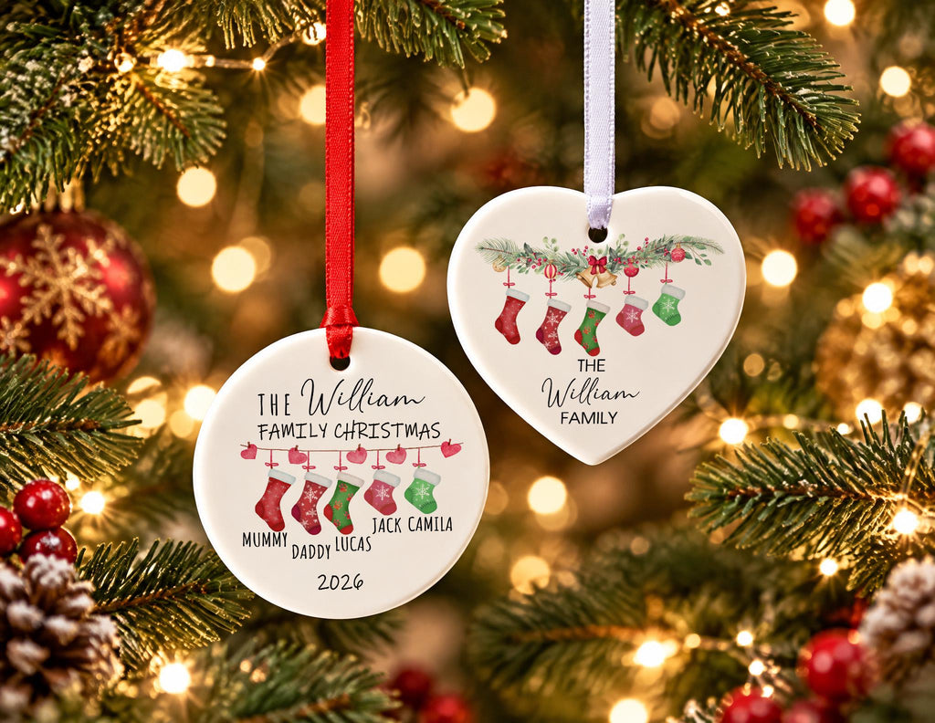 Personalized Family Of Five Christmas Ornament With Baby First Christmas As A Family Ornament, Custom Family Holiday Keepsake