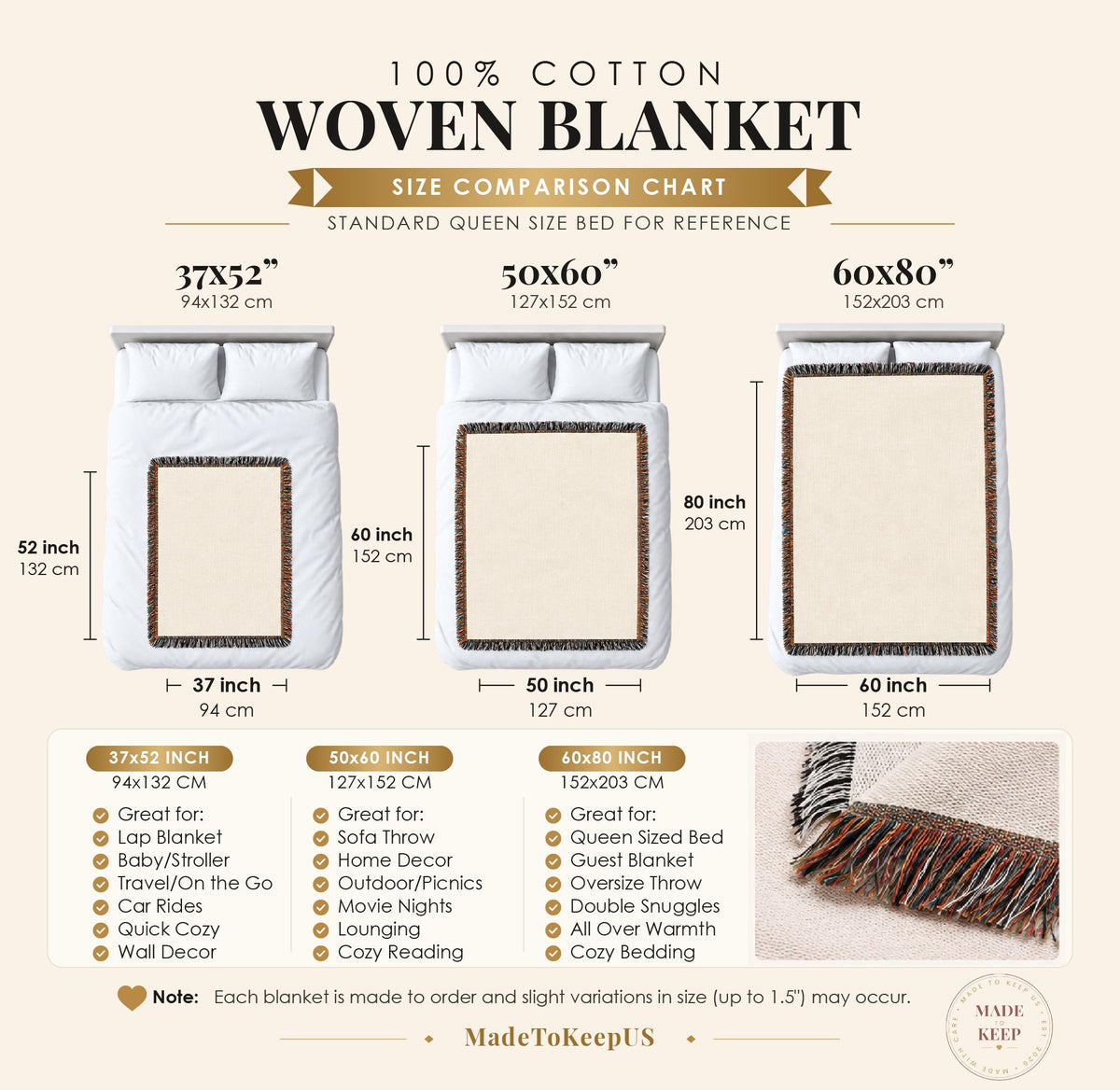 Stag Blanket Woven Throw, Forest Deer and Mountain Lake Cotton Blanket, Woodland Nature Decor Gift