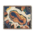 Abstract Geode Pattern Woven Blanket | Earth Tone Topographic Throw