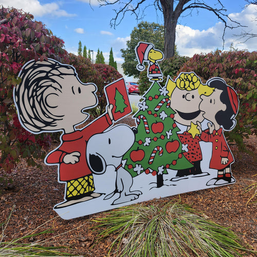 Christmas lawn sign Charlie Brown Christmas Yard decor Peanuts Christmas decoration snoopy Christmas Yard sign outdoor, Peanuts Yard Display