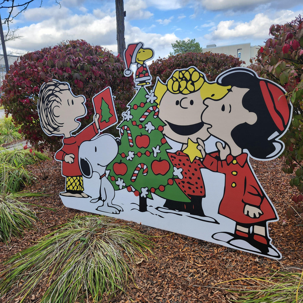 Christmas lawn sign Charlie Brown Christmas Yard decor Peanuts Christmas decoration snoopy Christmas Yard sign outdoor, Peanuts Yard Display