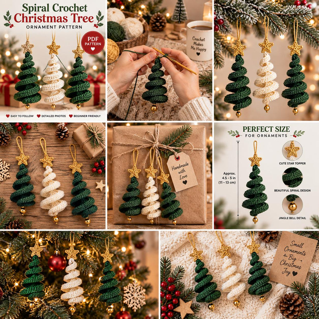 Spiral Crochet Christmas Tree Ornament Pattern (Digital Download)