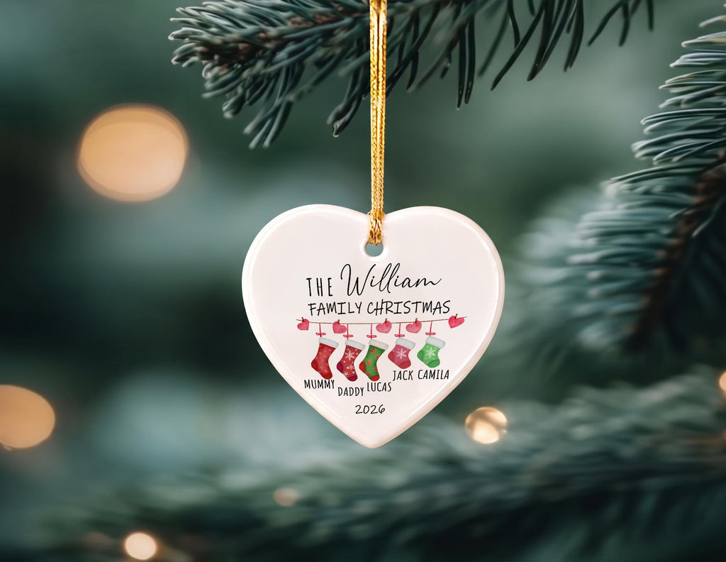 Personalized Family Of Five Christmas Ornament With Baby First Christmas As A Family Ornament, Custom Family Holiday Keepsake