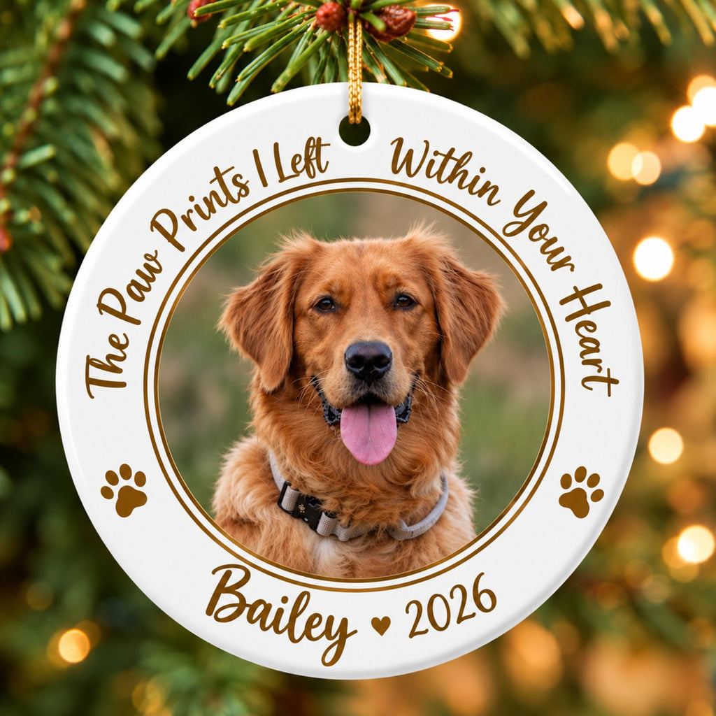 Personalized Dog Cat Memorial Christmas Plastic Ornament, Pet Memorial Gifts, Pet Photo Memorial, Pet Loss Gifts for Christmas Tree Decor