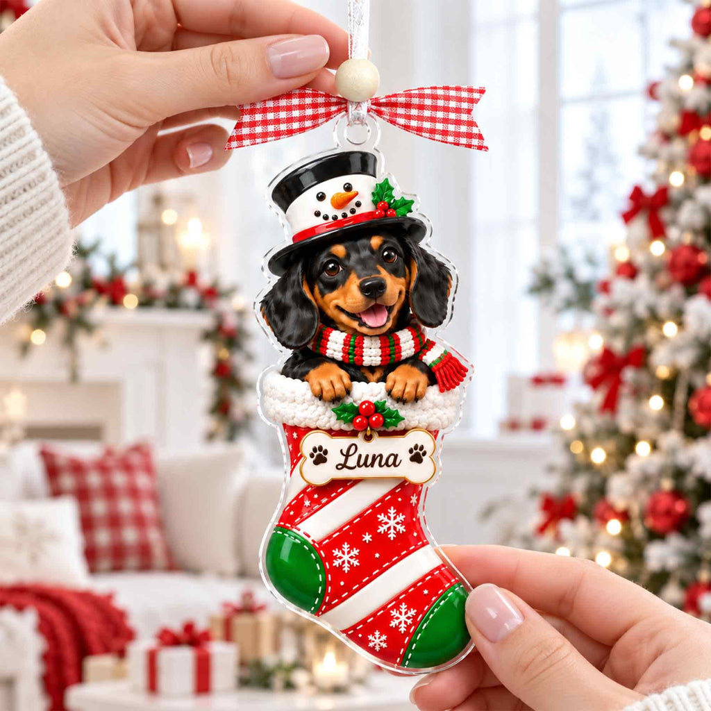 Personalized Pet Photo Stocking Christmas Ornament,Dog Cat Ornament,Christmas Tree Decor,Keepsake Pet Lover,Dog Cat Ornament,Holiday Decor