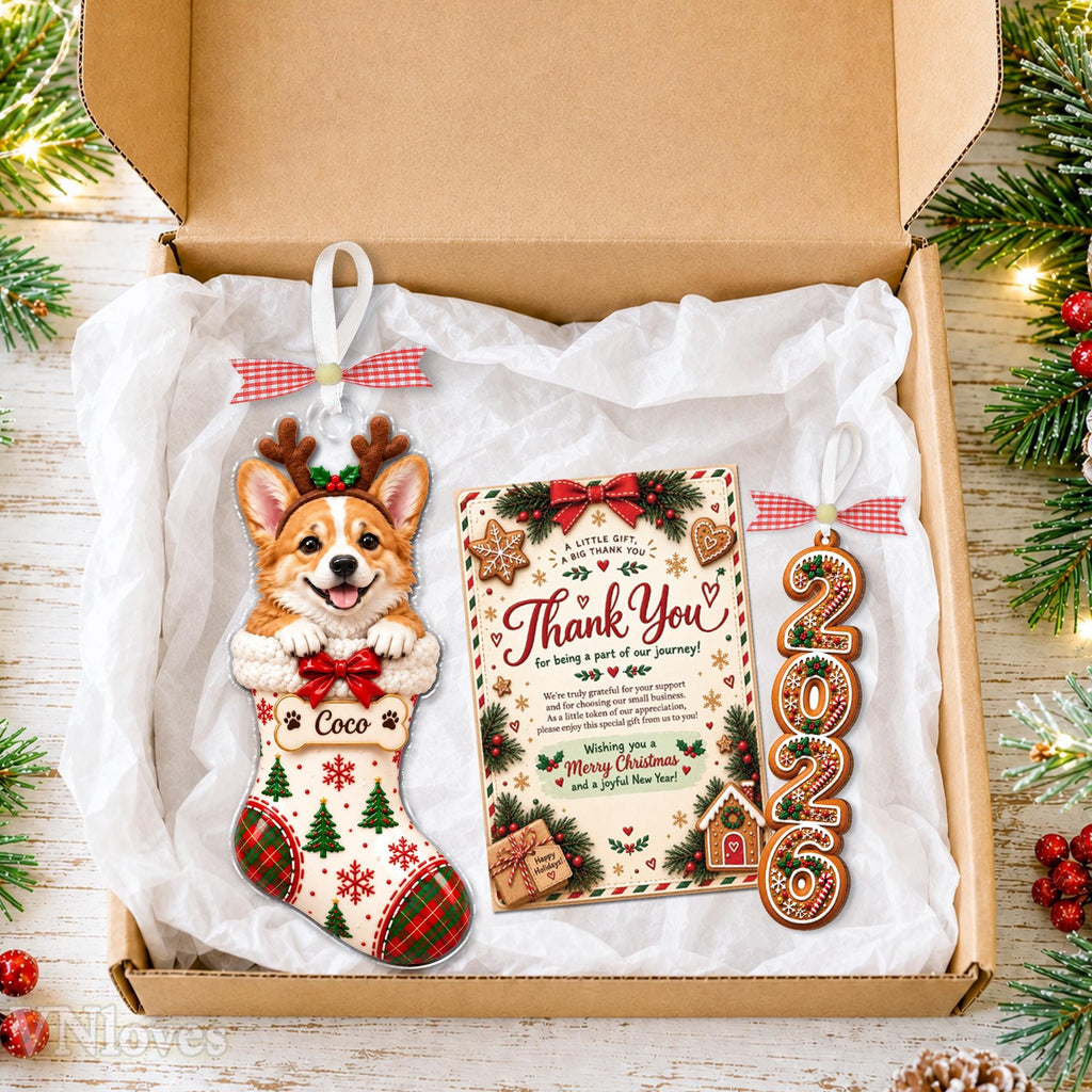 Personalized Pet Photo Stocking Christmas Ornament,Dog Cat Ornament,Christmas Tree Decor,Keepsake Pet Lover,Dog Cat Ornament,Holiday Decor