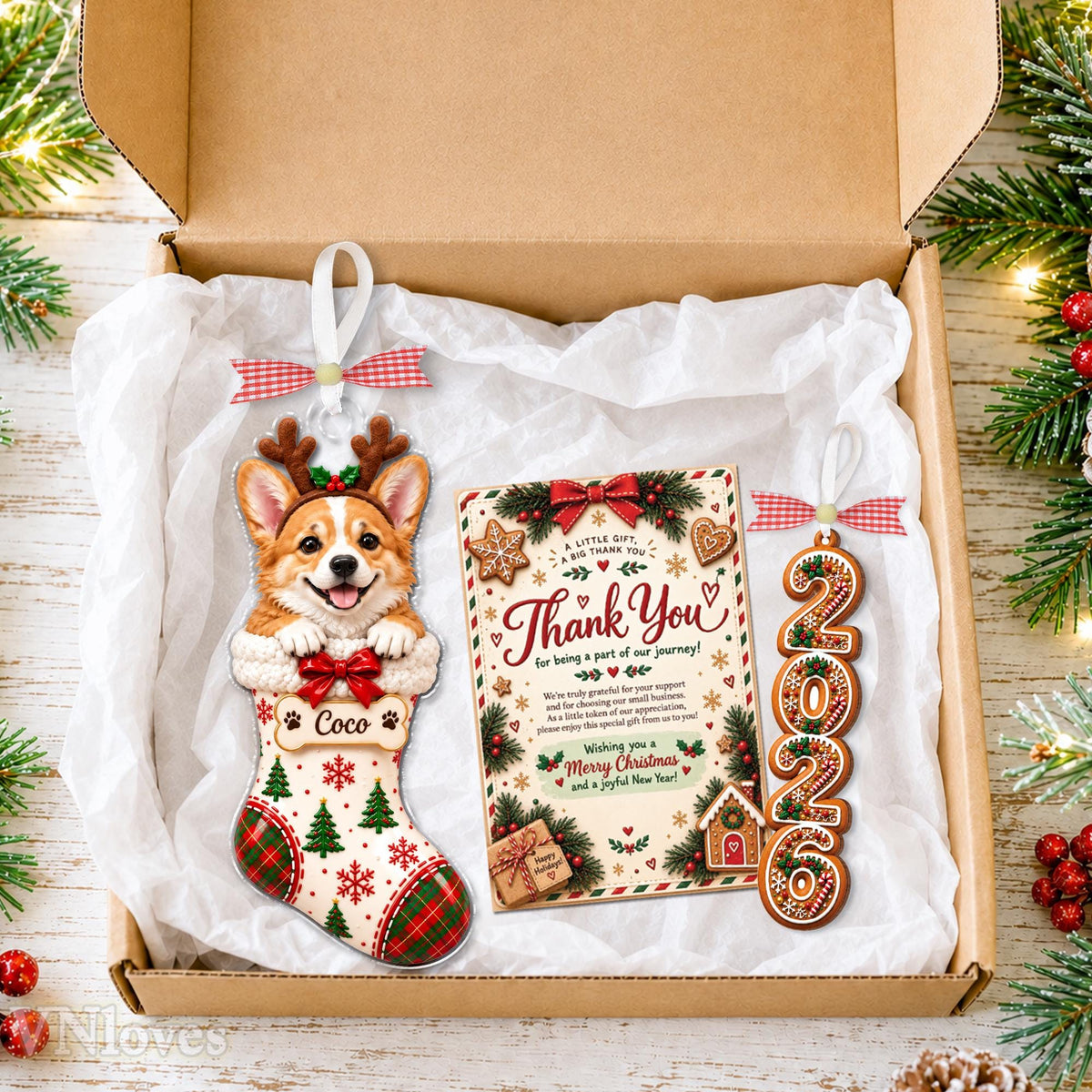 Personalized Pet Photo Stocking Christmas Ornament,Dog Cat Ornament,Christmas Tree Decor,Keepsake Pet Lover,Dog Cat Ornament,Holiday Decor