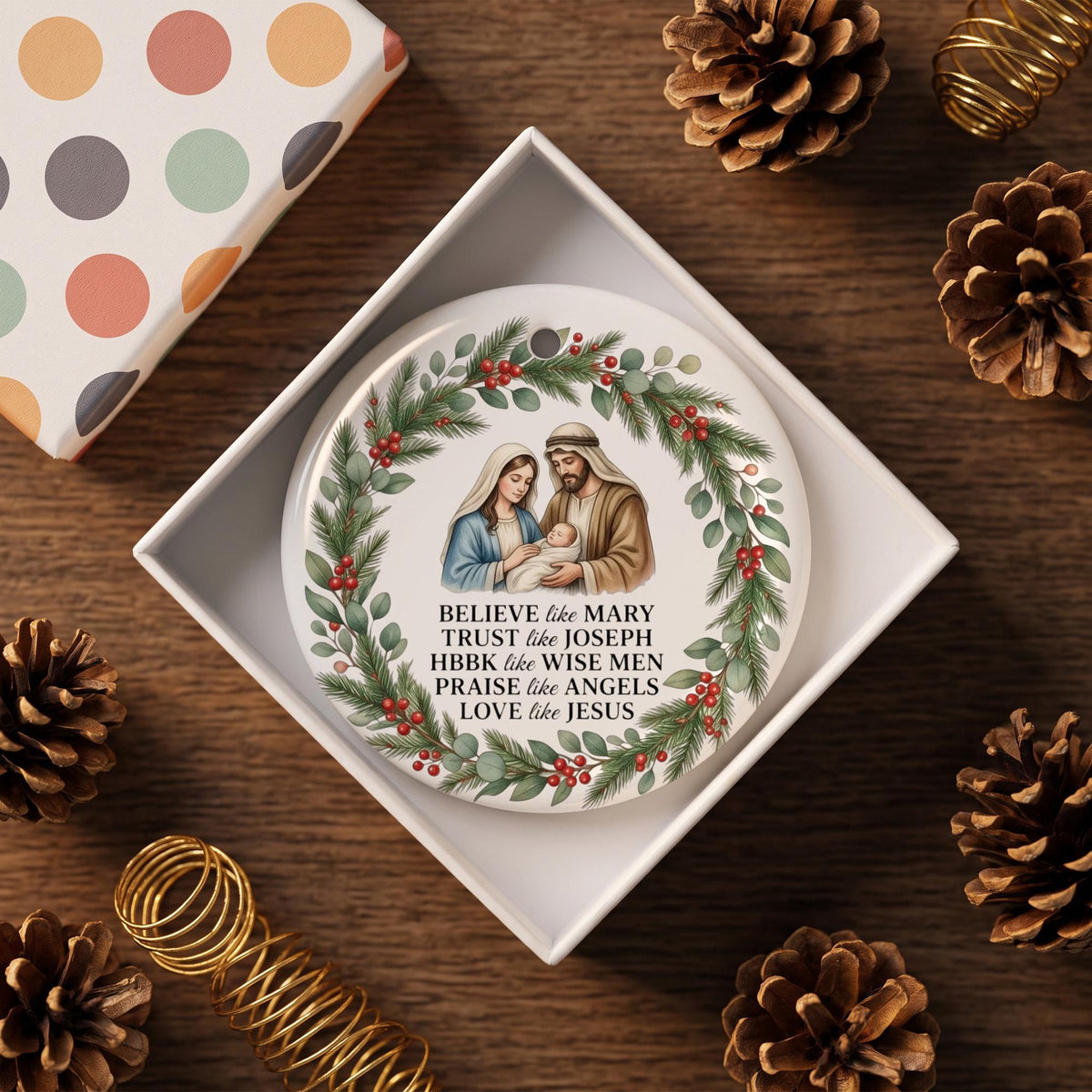 Christian Christmas Ornament, Faith Christmas Ornament, Christian Keepsake Decoration, Religious Holiday Gift, Scripture Inspired Tree Decor