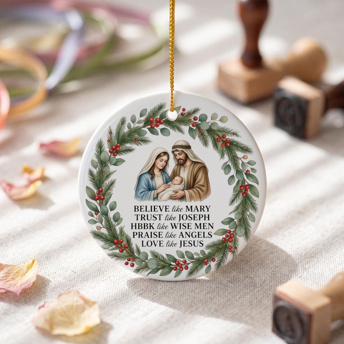 Christian Christmas Ornament, Faith Christmas Ornament, Christian Keepsake Decoration, Religious Holiday Gift, Scripture Inspired Tree Decor