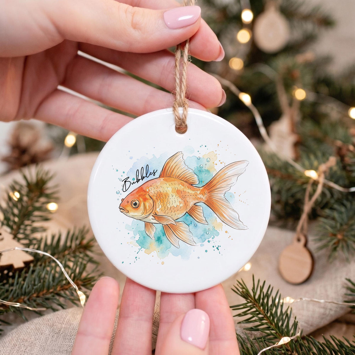 Personalized Pet Portrait Christmas Ornament, Goldfish Lizard Bird Horse Hamster Rabbit Goat Ornament, Pet Owner Gift, Custom Pet Keepsake