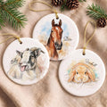 Personalized Pet Portrait Christmas Ornament, Goldfish Lizard Bird Horse Hamster Rabbit Goat Ornament, Pet Owner Gift, Custom Pet Keepsake