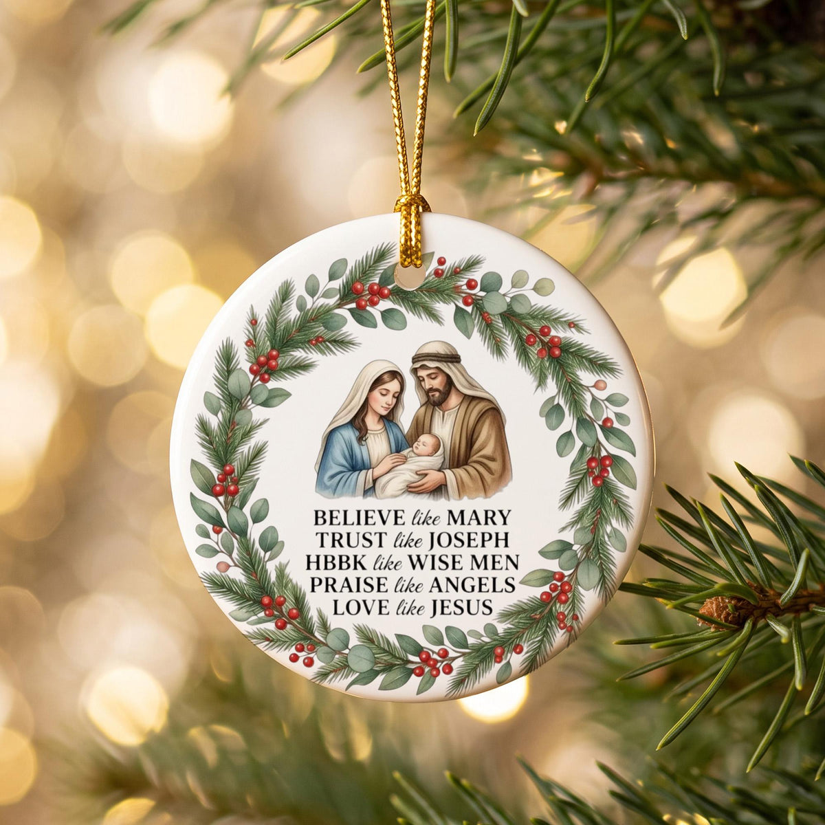 Christian Christmas Ornament, Faith Christmas Ornament, Christian Keepsake Decoration, Religious Holiday Gift, Scripture Inspired Tree Decor