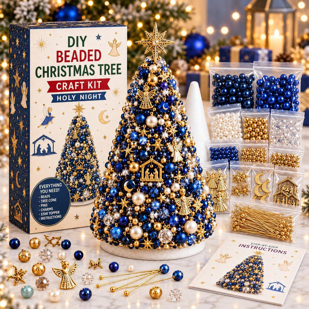 Dreamy Beaded Christmas Tree DIY Kit .Multicolor / beaded Christmas tree