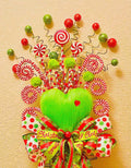 Green Monster Heart Whimsical Tree Topper Christmas Tree Decoration