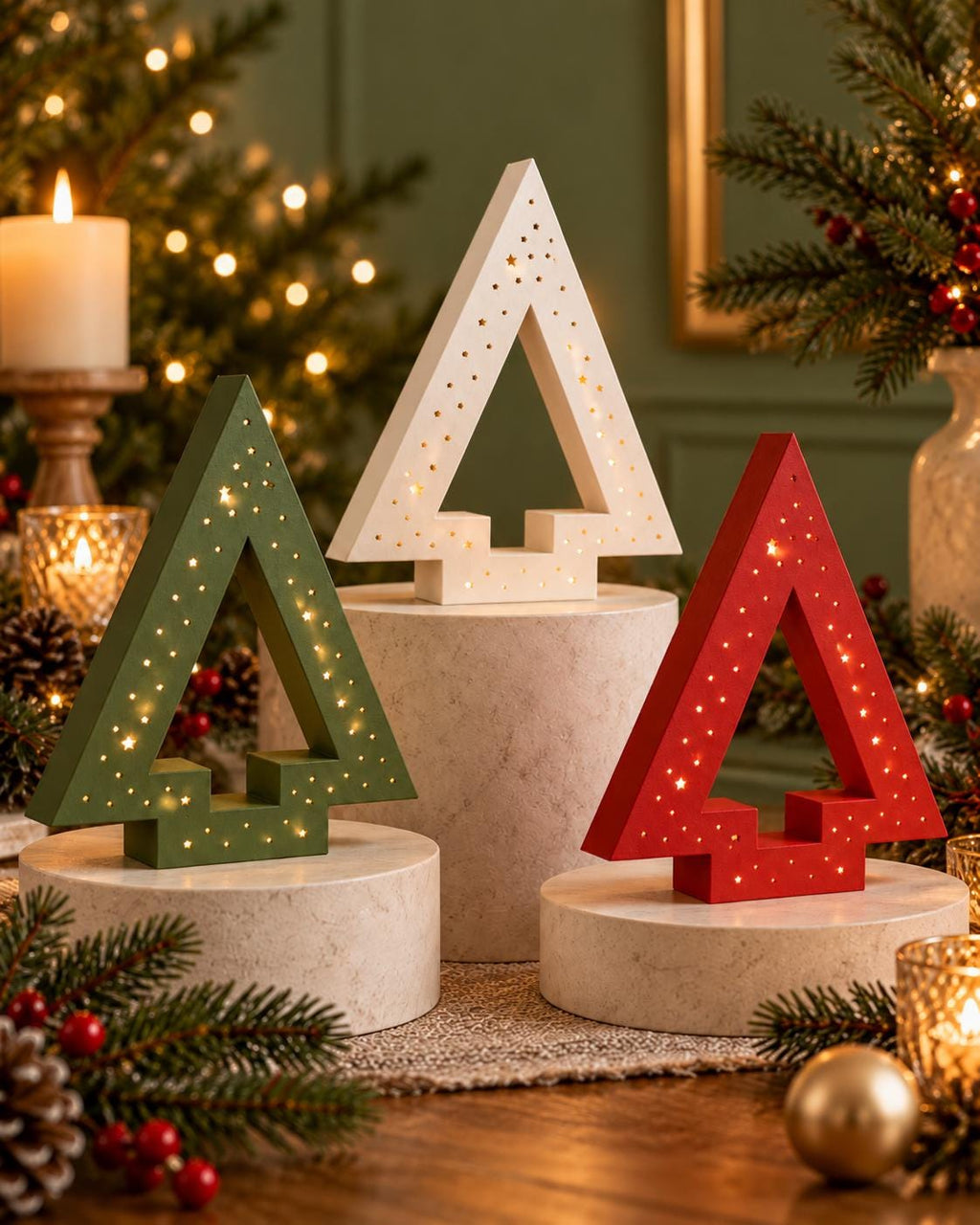 Light-up Christmas tree decoration | 3D printed in PLA | Christmas tree decoration | 15 x 18 cm