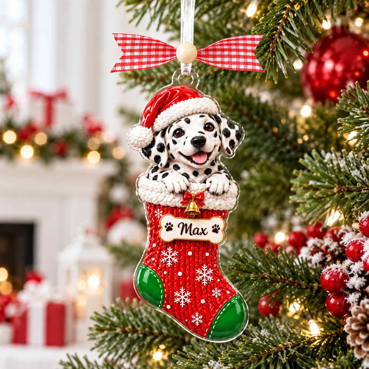 Personalized Pet Photo Stocking Christmas Ornament,Dog Cat Ornament,Christmas Tree Decor,Keepsake Pet Lover,Dog Cat Ornament,Holiday Decor
