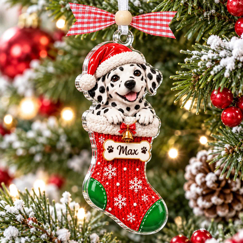 Personalized Pet Photo Stocking Christmas Ornament,Dog Cat Ornament,Christmas Tree Decor,Keepsake Pet Lover,Dog Cat Ornament,Holiday Decor