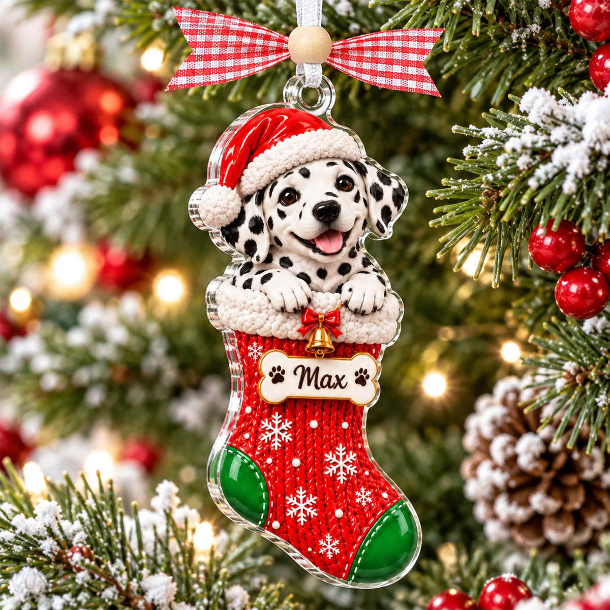 Personalized Pet Photo Stocking Christmas Ornament,Dog Cat Ornament,Christmas Tree Decor,Keepsake Pet Lover,Dog Cat Ornament,Holiday Decor