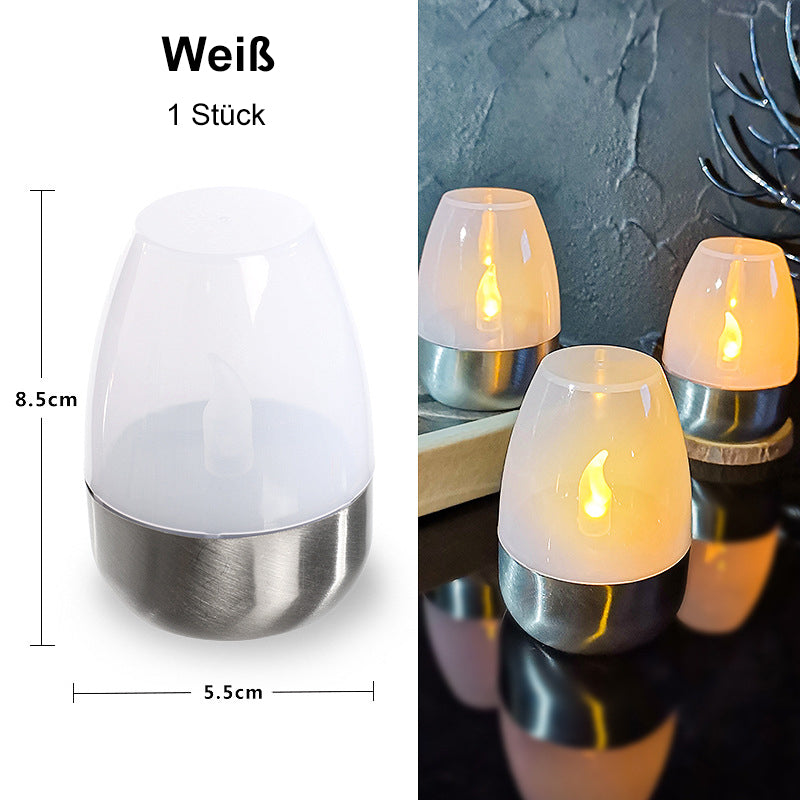 6Pack Solar Power Tea Lights Outdoor Flameless Flicker IP65 Waterproof Table Lamp LED Candles with Dusk to Dawn Sensor for Lantern Garden Camping Party Home Decorations Warm Color