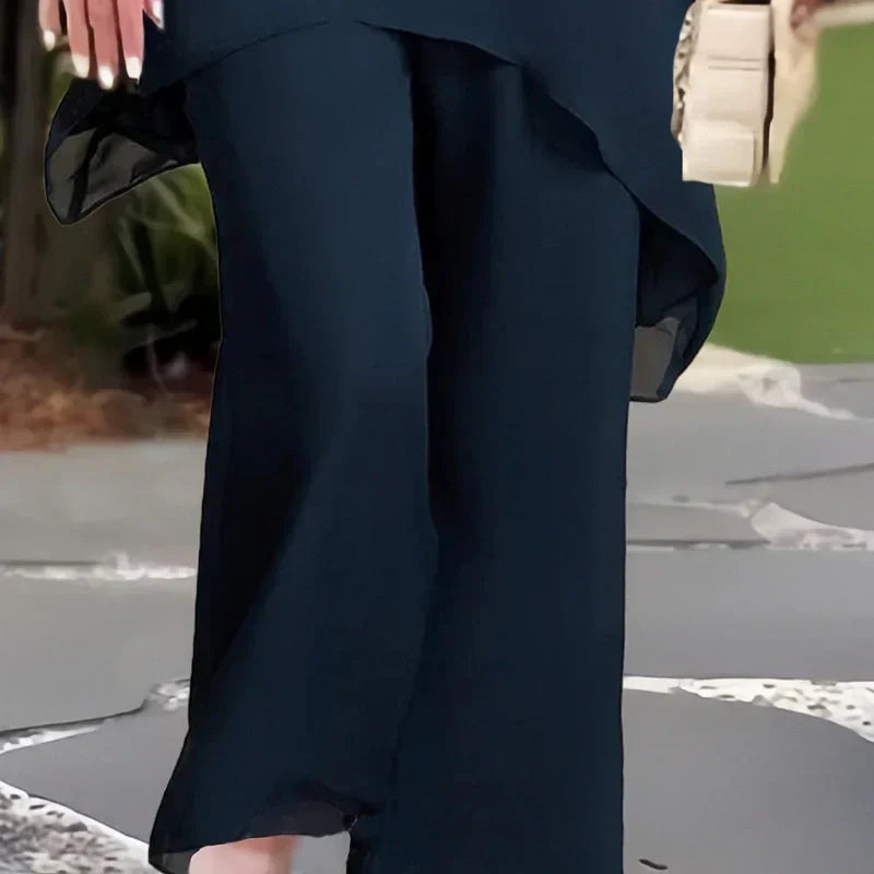 🎁New arrival 50% OFF💥Charming Irregular Top & Wide Leg Pants Set