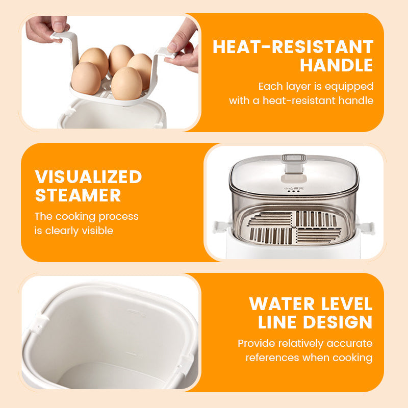 🎁2025 Neues Design🥚✨Mini Multi-Functional Egg Cooker Set with Smart Touch Panel