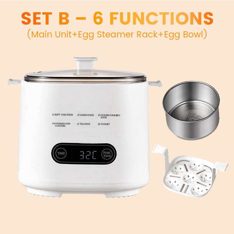 🎁2025 Neues Design🥚✨Mini Multi-Functional Egg Cooker Set with Smart Touch Panel