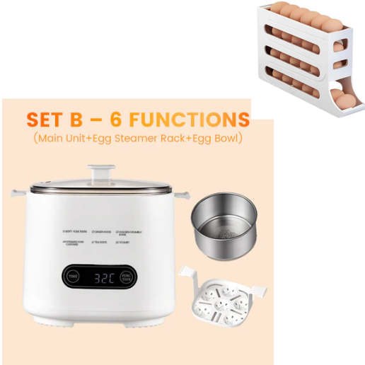 🎁2025 Neues Design🥚✨Mini Multi-Functional Egg Cooker Set with Smart Touch Panel