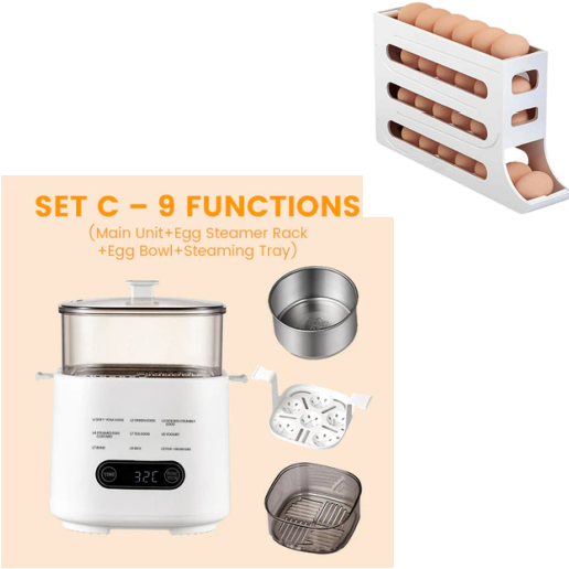 🎁2025 Neues Design🥚✨Mini Multi-Functional Egg Cooker Set with Smart Touch Panel