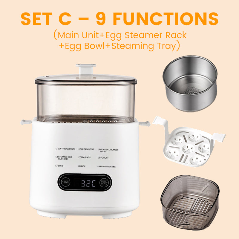🎁2025 Neues Design🥚✨Mini Multi-Functional Egg Cooker Set with Smart Touch Panel