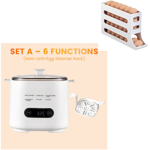 🎁2025 Neues Design🥚✨Mini Multi-Functional Egg Cooker Set with Smart Touch Panel