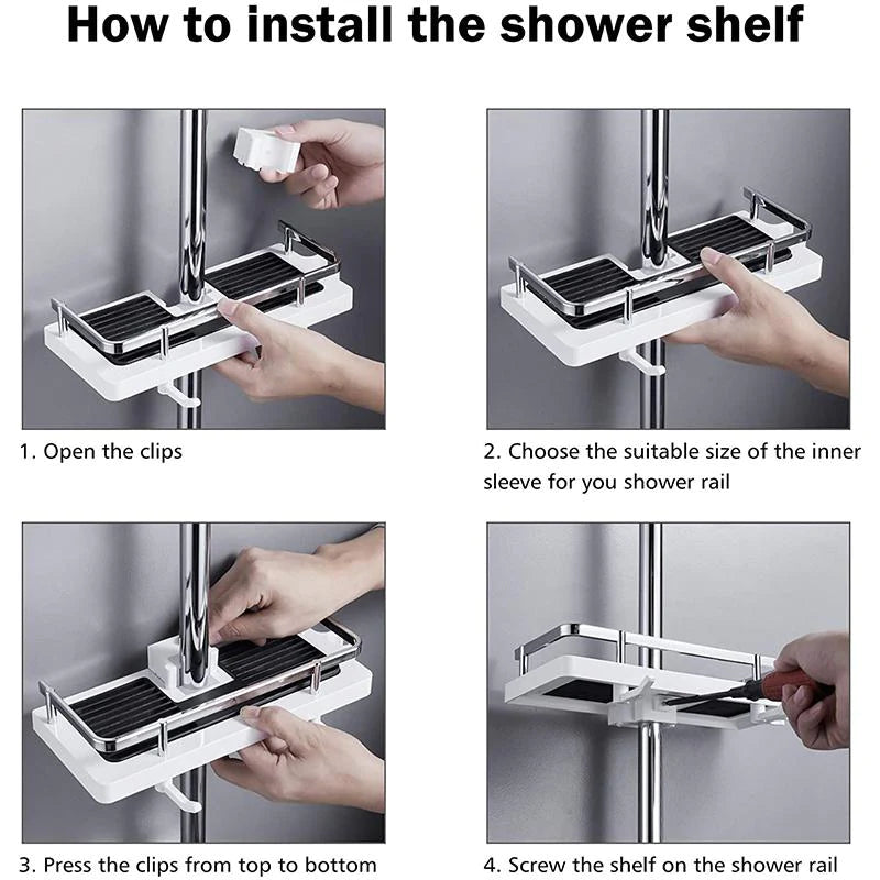 ⏳LIMITED TIME: 50% OFF!🚿Bathroom Pole Shower Storage Rack Holder🔥