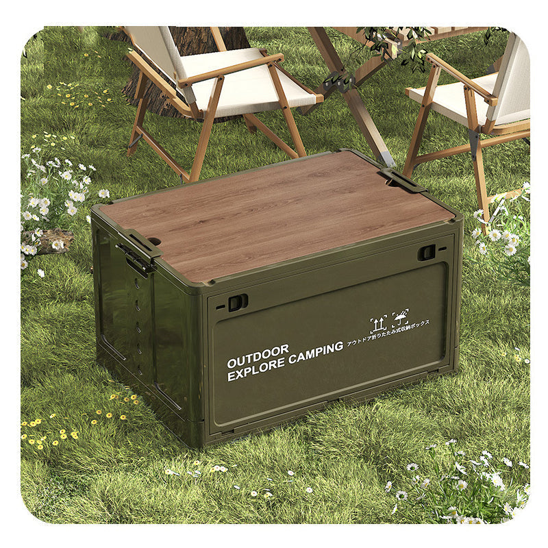 🔥Limited-time 50%off-📦Collapsible Camping Storage Box with Wooden Lid
